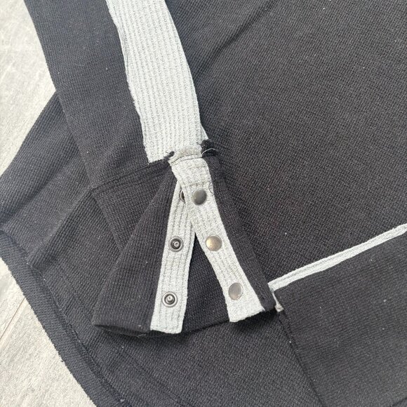 Free People We the Free Tasha Thermal Top Long Sleeve Waffle KniBlack Gray Large - Picture 6 of 12